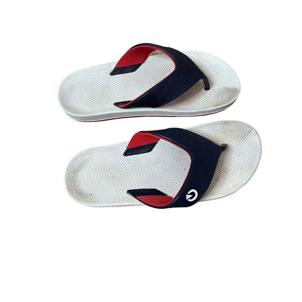 Men's flip flop sandals red/blue Cartago rubber SZ 11 comfort Summer